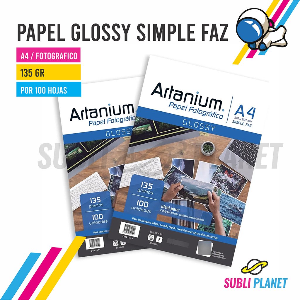 ARATNIUMA4135GR PAPEL ARTANIUM GLOSSY BRILLO CC A4 135gr 100h - Imagen 1