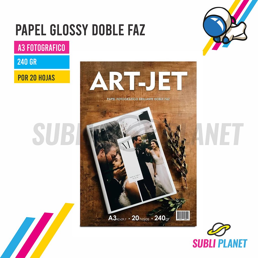 PAPELARTJETA3DF PAPEL ART JET GLOSSY A3 DOBLE FAZ - Imagen 1