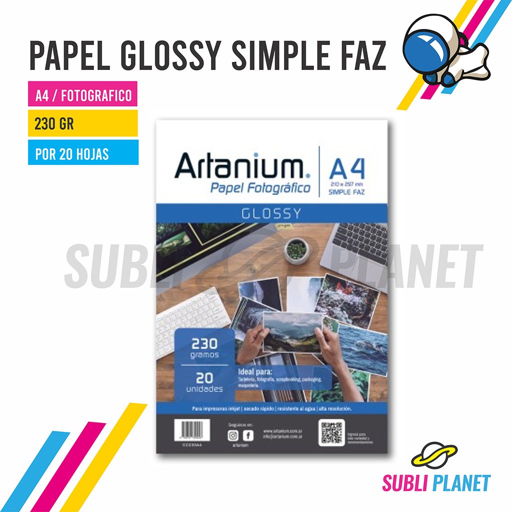 artanium230A4 PAPEL ARTANIUM BRILLANTE CC A4 230gr x20h - Imagen 1
