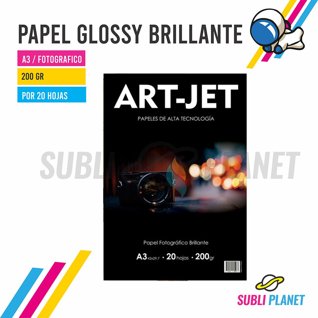 artjetbrillo200gx20h PAPEL A3 200gr x20h - Imagen 1