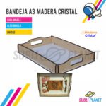 BANDEJA A3 MADERA CRISTAL