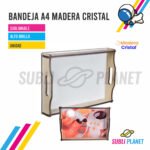 BANDEJA A4 MADERA CRISTAL