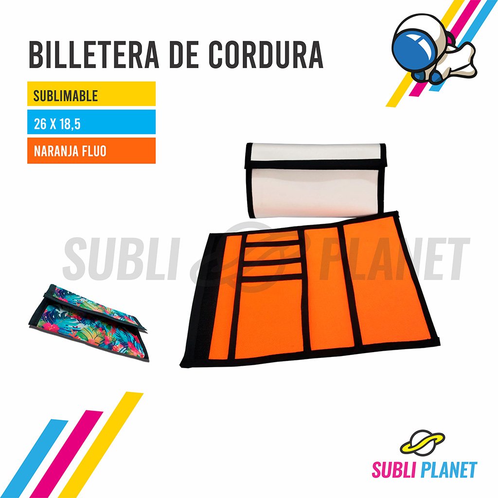billeteranaranjafcordura BILLETERA DAMA NARANJA FLUO - Imagen 1