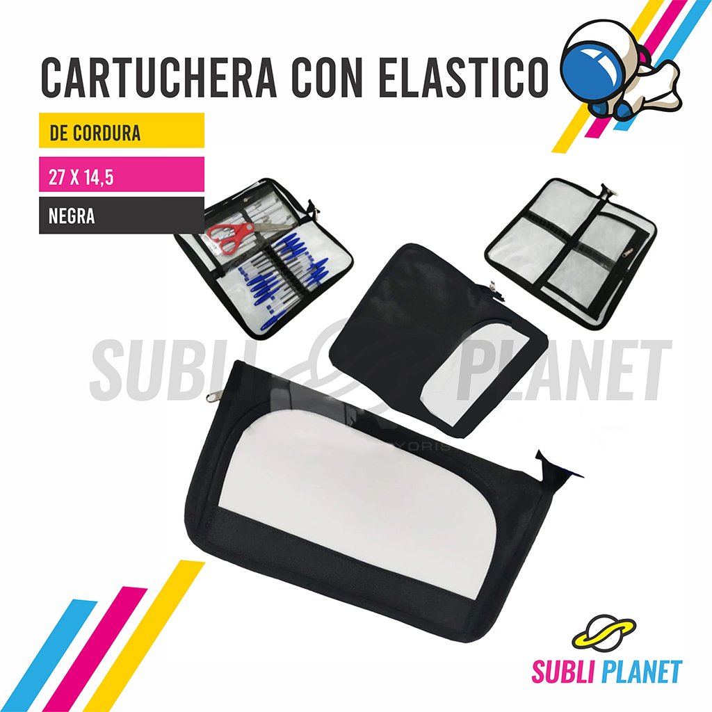 cartucheranegracordura CARTUCHERA NEGRA CON ELASTICO - Imagen 1
