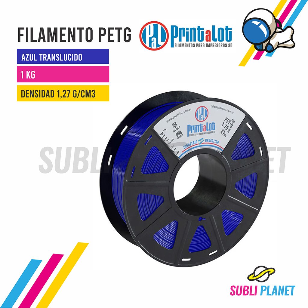 filamentoPETGazultrans FILAMENTO PETG AZUL TRANSLUCIDO x1KG - Imagen 1