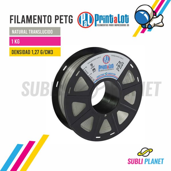 FILAMENTO PETG NATURAL TRASLUCIDO x1KG