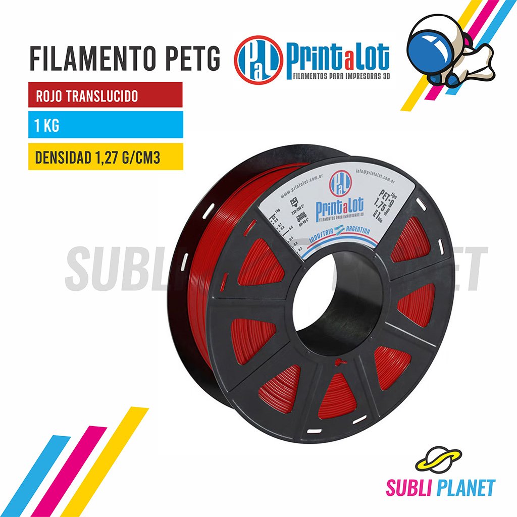 filamentorojotranslPETG FILAMENTO ROJO TRANSLUCIDO x1KG - Imagen 1
