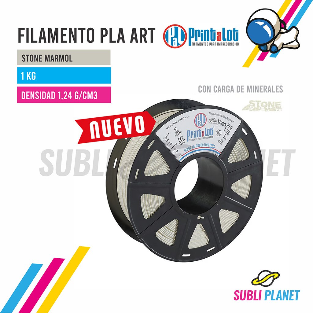 filamentostonemarmol FILAMENTO PLA ART STONE MÁRMOL 1KG - Imagen 1