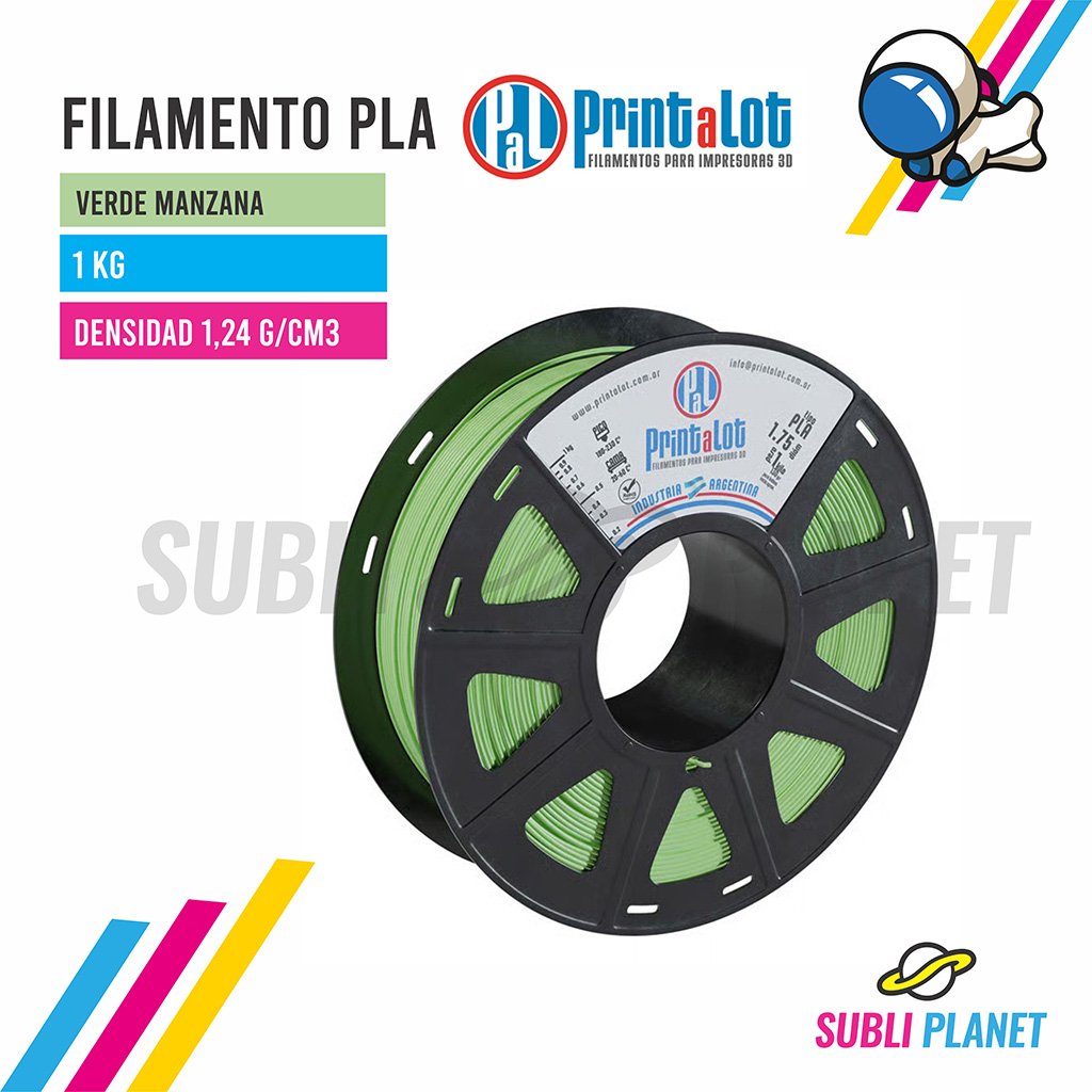 filamentoverdemanzanapla FILAMENTO PLA VERDE MANZANA x1KG - Imagen 1
