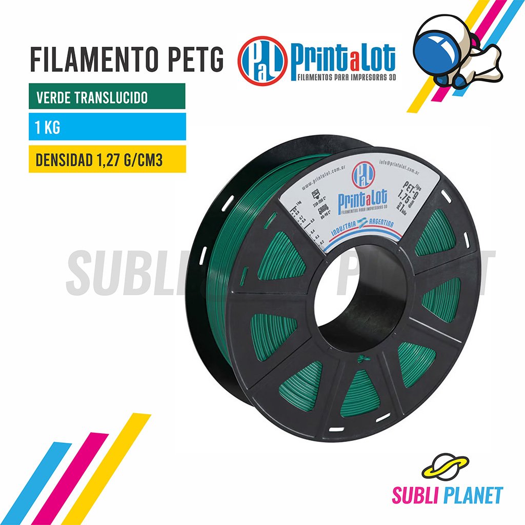 filamentoverdetransPETG FILAMENTO VERDE TRANSLUCIDO x1KG - Imagen 1