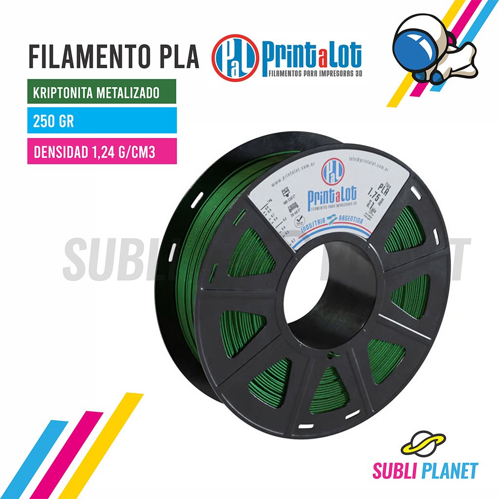 fkriptonita250 FILAMENTO PLA KRIPTONITA METALIZADO x¼KG - Imagen 1