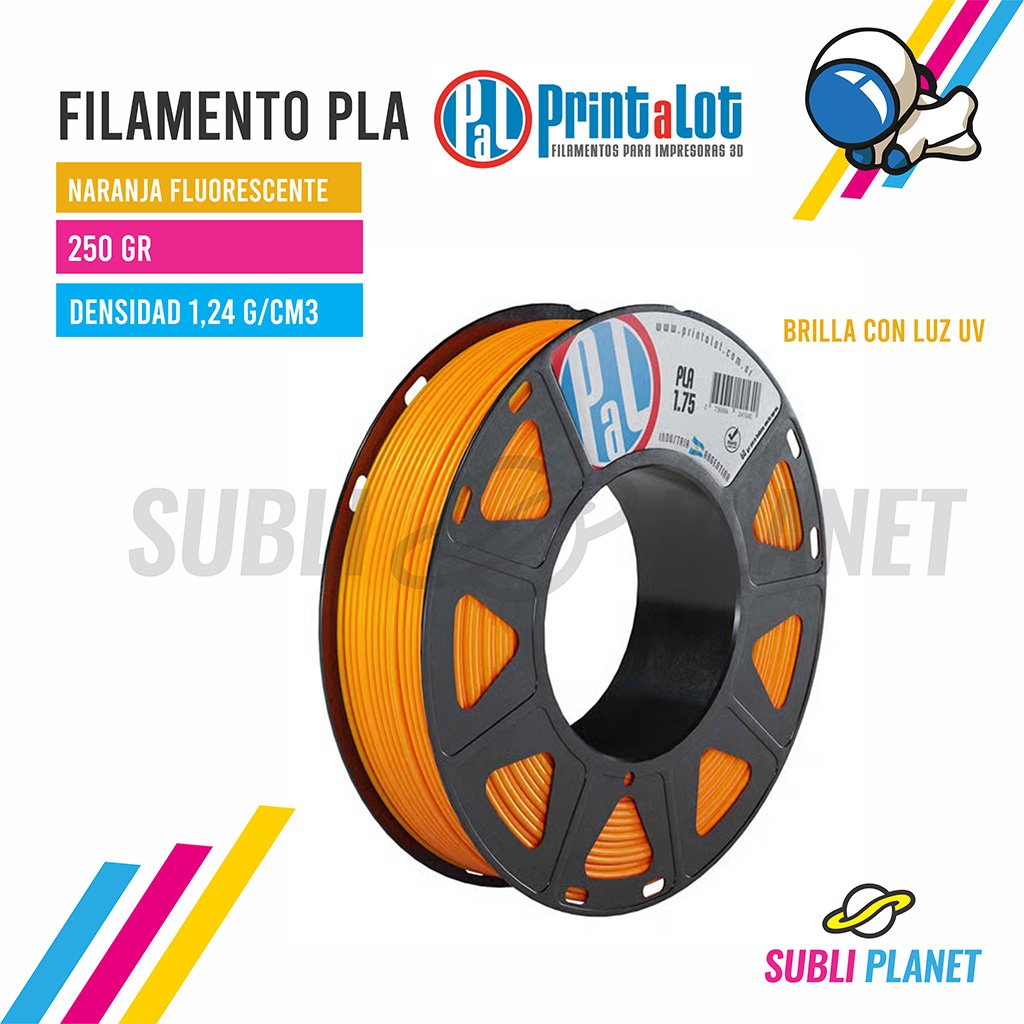 fnaranjafluo250 FILAMENTO PLA NARANJA FLUO x¼KG - Imagen 1