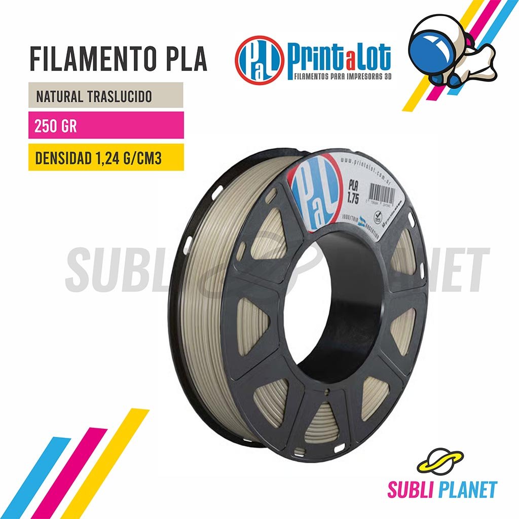 fnatutras250 FILAMENTO PLA NATURAL TRASLUCIDO x¼KG - Imagen 1