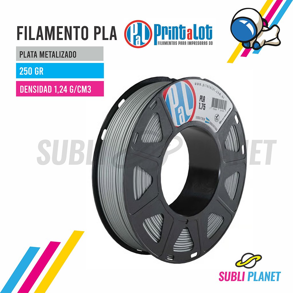 fplatametal250 FILAMENTO PLA PLATA METALIZADO x¼KG - Imagen 1