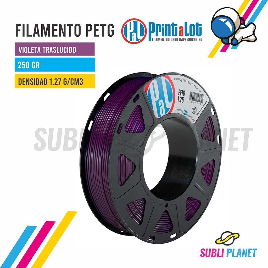 fvioltraspletg250 FILAMENTO PETG VIOLETA TRASLUCIDO x¼KG - Imagen 1