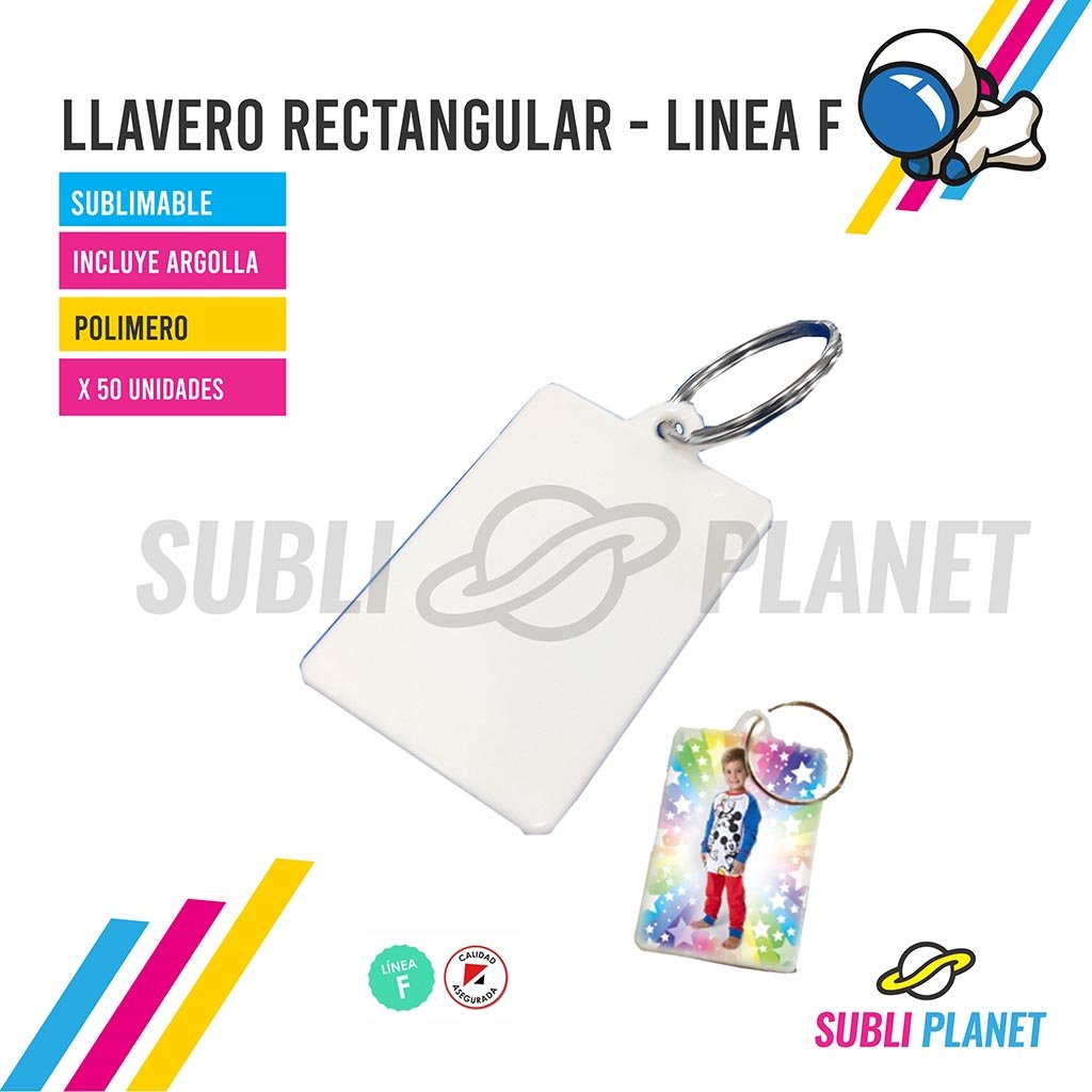llaverorectangularF LLAVERO RECTANGULAR BRILLANTE - Imagen 1