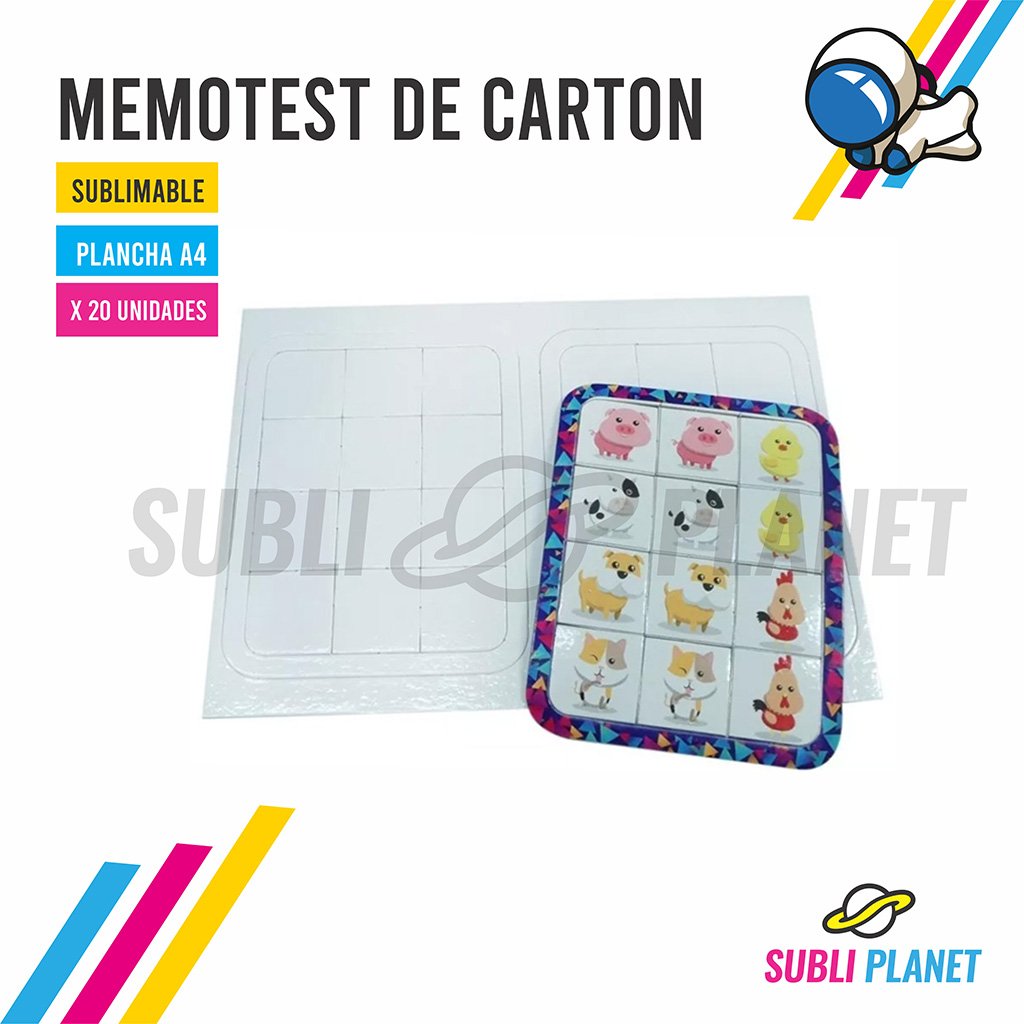memostestcarton MEMOTEST CARTON SUBLIMABLE - Imagen 1