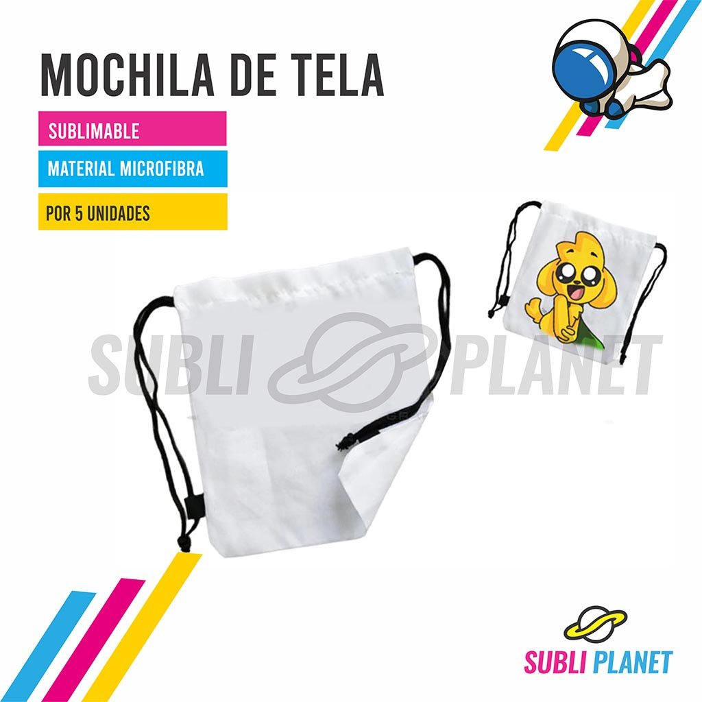 mochilatelamicrofibra MOCHILA TELA BLANCA - Imagen 1
