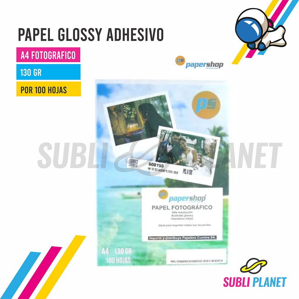 papelqadhesivopapershop PAPEL ADHESIVO A4 130g PAPERSHOP - Imagen 1