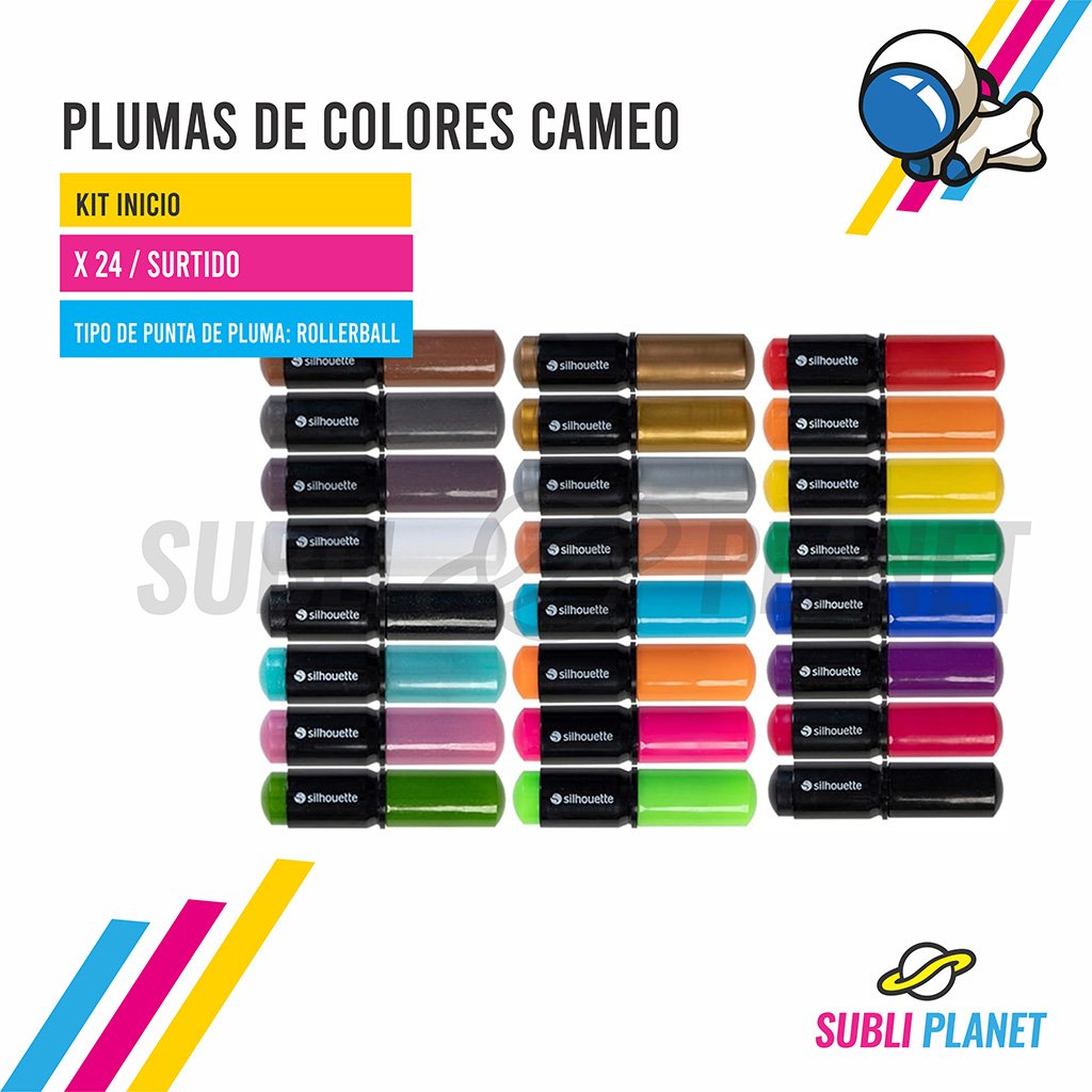 plumascameokit24 PLUMAS DE COLORES KIT INICIO CAMEO X24 - Imagen 1