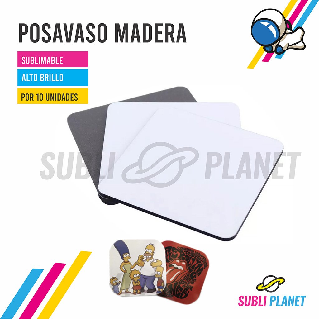 posavasomaderaa POSAVASO CUADRADO MADERA - Imagen 1