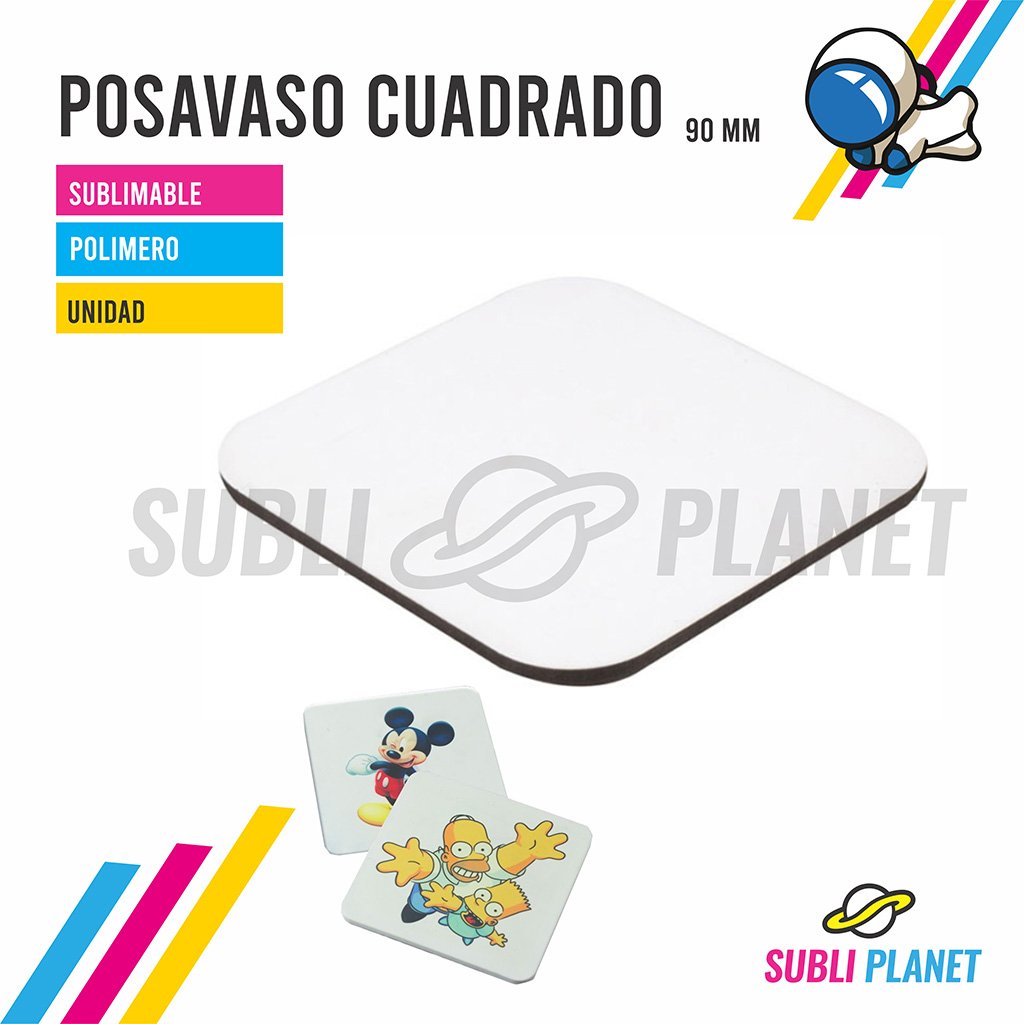 posavasopolimero90mm POSAVASO CUADRADO POLIMERO - Imagen 1