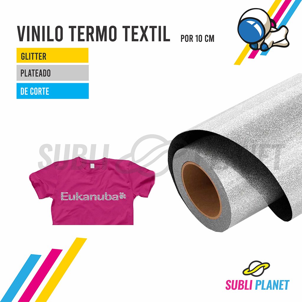 viniloglitterplateado VINILO TERMO GLITTER PLATEADO - Imagen 1