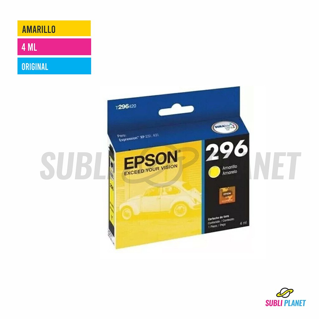 scartuchoepson296yellow CARTUCHO TINTA EPSON T296 AMARILLO - Imagen 1