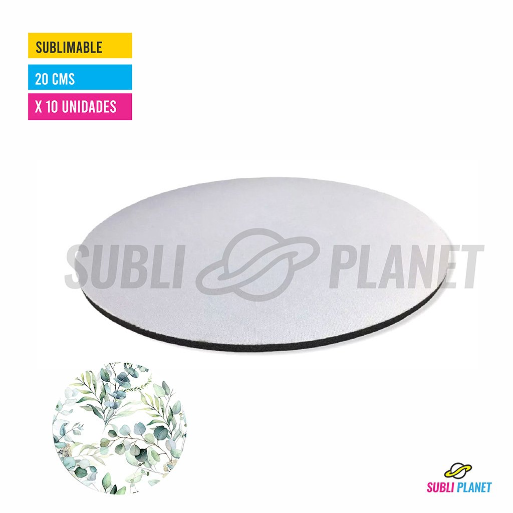smousepadredneoprene20cm MOUSEPAD REDONDO SIMIL NEOPREN - Imagen 1