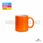 TAZA CERAMICA FLUO NARANJA