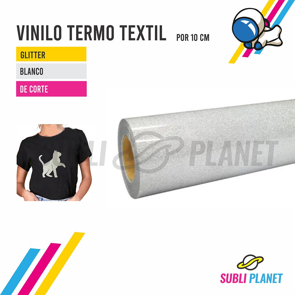 viniloglitterblanco10 VINILO TERMO GLITTER BLANCO - Imagen 1