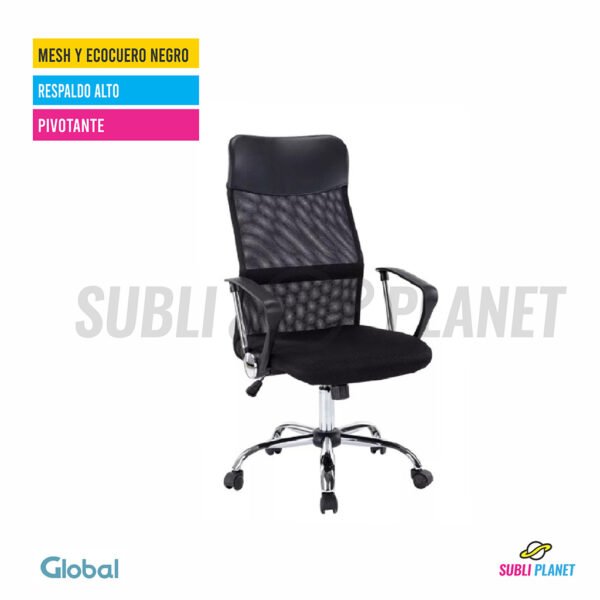 SILLA DE OFICINA GERENCIAL ALTA CUERO