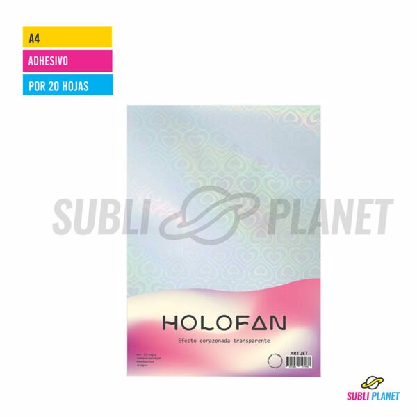 HOLOFAN CORAZONADA TRANSPARENTE