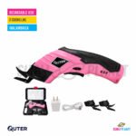 TIJERA ELECTRICA QUTER ROSA c/CARGADOR + REPUESTO